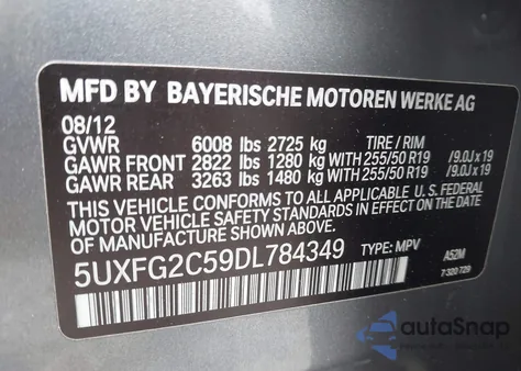 2013 BMW X6 xDrive35I z USA, uszkodzony, nr VIN 5UXFG2C59DL784349